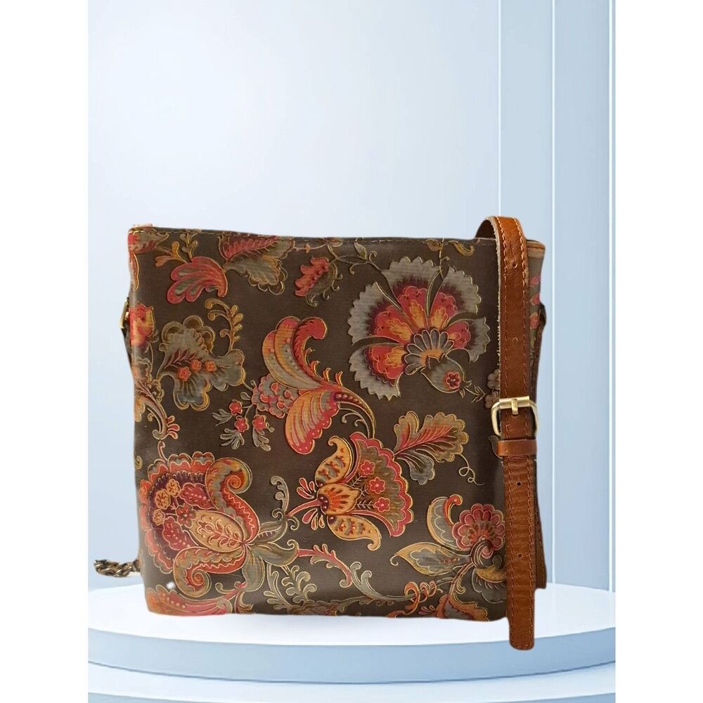 Patricia Nash Vintage Italian Floral Paisley Bucket Bag Crossbody